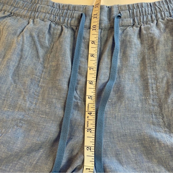 Talbots Women's 100% Linen Drawstring Pull On Pants Blue Size Large - Picture 13 of 14